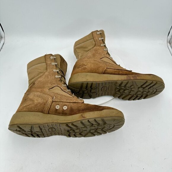 Belleville Men Size 11.5R Brown Khaki Suede Canvas Vibram Sole Hiking Boot - Picture 6 of 11